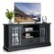 Gymax Farmhouse TV Stand for TVs up to 70 Media Center w/ Glass Doors Cubbies and Drawer